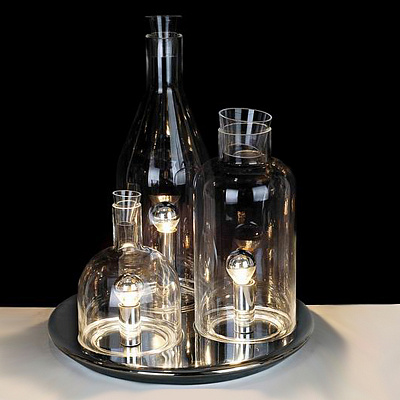 Светильник настольный Innerspace Black Chrome Bottles  фото 1