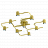Дизайнерский потолочный светильник ROM 9 плафонов Золотой фото 2