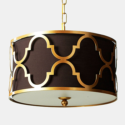 Люстра Quatrefoil Overlay Drum Pendant 40 см  Белый  фото 1