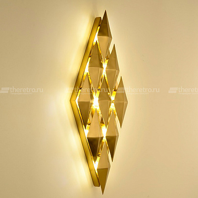 Настенное бра в виде ромба Modern Designer Gold Rhombus  фото 1