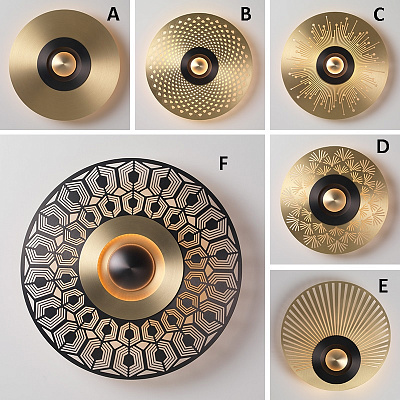 Дизайнерский настенный светильник в виде металлического диска PLANCHET  фото 1